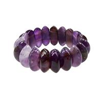 YOPI Juego de pulseras de cristal de piedra natural: pulseras en forma de media luna de amatista, cristal de fresa, obsidiana y feldespato manchado(Amethyst)