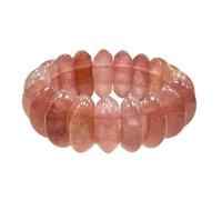 YOPI Juego de pulseras de cristal de piedra natural: pulseras en forma de media luna de amatista, cristal de fresa, obsidiana y feldespato manchado(Strawberry Quartz)