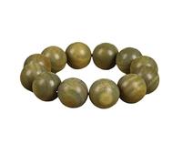 YOPI Natural Green Sandalwood Bracelet with 108 Beads and Buddha Pendant for Meditation and Spiritual Growth(20mm*12pcsA)