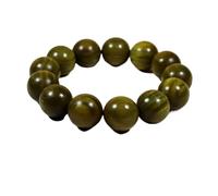 YOPI Natural Green Sandalwood Bracelet with 108 Beads and Buddha Pendant for Meditation and Spiritual Growth(18mm*13pcs)