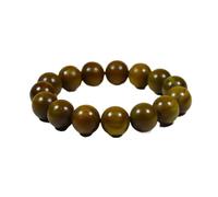 YOPI Natural Green Sandalwood Bracelet with 108 Beads and Buddha Pendant for Meditation and Spiritual Growth(15mm*15pcs)