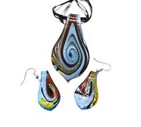 YOPI Pendientes Colgantes de Remolino retorcido de Esmalte Hecho a Mano - Conjunto de joyería de Estilo Nacional único(Color7)