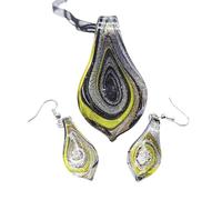 YOPI Pendientes Colgantes de Remolino retorcido de Esmalte Hecho a Mano - Conjunto de joyería de Estilo Nacional único(Color10)