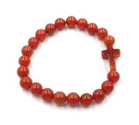 YOPI Pulsera cruzada de cuentas de cristal de piedra natural | Pulsera trenzada de una sola fila de estilo étnico for hombre y mujer(Redagate)