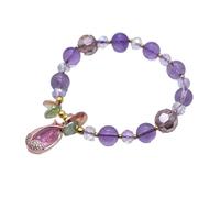 YOPI Pulsera de amatista natural con colgante de gota de agua, pulseras de hilo, joyería empresarial