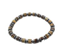YOPI Pulsera de cálculos biliares negros de cristal de piedra natural - Diseño de una sola fila de estilo étnico(Tiger'seye)