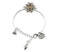 YOPI Pulsera giratoria con mantra de loto de seis caracteres for mujer - Joyería de mano de estilo étnico retro(RotatingLotus)