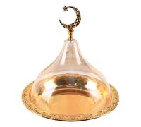 YOPI Retro Metal Plate with Acrylic Cover - Vintage Western Style Household Steak, Salad, and Dessert Plate