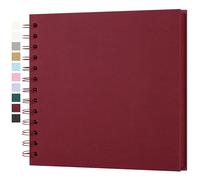 Yopih Álbum de Fotos Scrapbooking DIY 18x18 cm Papel Kraft Rígido con 20 Hojas, Libro de Recuerdos Fotográficos, Rojo