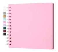 Yopih Álbum de Fotos Scrapbooking DIY 18x18 cm Papel Kraft Rígido con 20 Hojas, Libro de Recuerdos Fotográficos, Rosa
