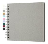 Yopih Álbum de Fotos Scrapbooking DIY 18x18 cm Papel Kraft Rígido con 20 Hojas, Libro de Recuerdos Fotográficos, Gris claro