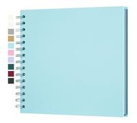 Yopih Álbum de Fotos Scrapbooking DIY 20,5x20,5 cm Papel Kraft Rígido con 20 Hojas, Libro de Recuerdos Fotográficos, Azul claro