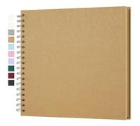 Yopih Álbum de Fotos Scrapbooking DIY 25,5x25,5 cm Papel Kraft Rígido con 20 Hojas, Libro de Recuerdos Fotográficos, Marrón