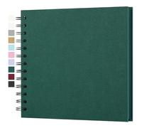 Yopih Álbum de Fotos Scrapbooking DIY para Bodas, Bebés y Viajes, 20 Hojas de Papel Kraft Rígido 18x18 cm, Libro de Recuerdos Perfecto para Regalos, San Valentín y Memorias Familiares, Verde