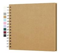 Yopih Álbum de Fotos Scrapbooking DIY para Bodas, Bebés y Viajes, 20 Hojas de Papel Kraft Rígido 20,5x20,5 cm, Libro de Recuerdos Perfecto para Regalos, San Valentín y Memorias Familiares, Marrón