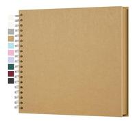 Yopih Álbum de Fotos Scrapbooking DIY para Bodas, Bebés y Viajes, 50 Hojas de Papel Kraft Rígido 25,5x25,5 cm, Libro de Recuerdos Perfecto para Regalos, San Valentín y Memorias Familiares, Marrón