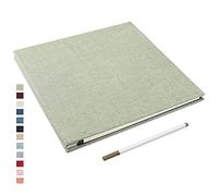 Yopih Album Fotos Autoadhesivo 28x27 CM Album de Fotos Para Pegar y Escribir Funda de Lino Scrapbook Regalo Bebé Cumpleanos Recuerdos Boda Aniversario Familiares con un Bolígrafo Metálico