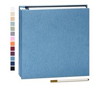 Yopih Album Fotos Autoadhesivo 33x32 CM Album de Fotos Para Pegar y Escribir Funda de Lino Scrapbook 60 páginas Regalo Bebé Cumpleanos Recuerdos Boda Aniversario Familiares con un Bolígrafo