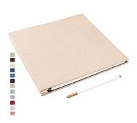 Yopih Album Fotos Autoadhesivo 33x32 CM Album de Fotos Para Pegar y Escribir Funda de Lino Scrapbook Regalo Bebé Cumpleanos Recuerdos Boda Aniversario Familiares con un Bolígrafo Metálico