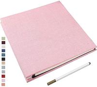 Yopih Album Fotos Autoadhesivo 33x32 CM Album de Fotos Para Pegar y Escribir Funda de Lino Scrapbook Regalo Bebé Cumpleanos Recuerdos Boda Aniversario Familiares con un Bolígrafo Metálico