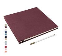 Yopih Album Fotos Autoadhesivo 33x32 CM Album de Fotos Para Pegar y Escribir Funda de Lino Scrapbook Regalo Bebé Cumpleanos Recuerdos Boda Aniversario Familiares con un Bolígrafo Metálico