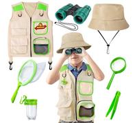 YOPINSAND - Kit de exploración infantil y kit de captura de insectos, equipo de campamento para niños, juego de exploración al aire libre con chaleco y gorro, juguetes de aventura de campamento
