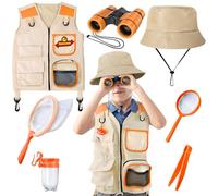 YOPINSAND Kit de exploración para niños con Chaleco, Sombrero y Prismáticos, Gran Juguete para Acampada con Kit de Exploración de Escarabajos