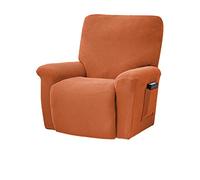 YOPOIY 4 Piezas separadas Fundas Sillon Relax Grueso Suave Protector para Sillón Reclinable Tejido Jacquard Sólido Funda para sillón reclinable con Bolsillo para Sala de Estar -C