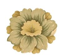 YOPOIY Alfombra suave con forma de flor, redonda, antideslizante, moderna, para dormitorio, fácil de limpiar, alfombra de salón, color marrón, 40 cm