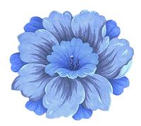 YOPOIY Alfombra suave en forma de flor redonda antideslizante alfombras modernas dormitorio área alfombra fácil de limpiar alfombra de salón azul-60 cm