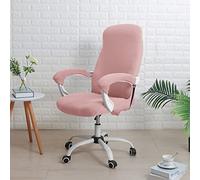 YOPOIY Elástica Funda de Silla de Oficina con Fundas para reposabrazos, Suaves Oficina Cubierta de La Silla Universal Cubierta de La Silla Oficina Lavable Elastano Funda para Silla -Rosa Claro-Largo