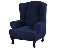 YOPOIY Estiramiento Impermeable Funda de Sillón Funda Orejero Antideslizante Tejido Cuadros Pequeños Funda de Sillón Orejero Super Suave Funda Cubre Sillón Elástico para Niños Mascotas -Azul-