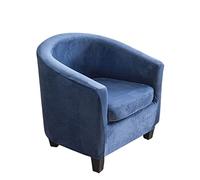 YOPOIY Extensible Suave Funda de Sillón de Club Color sólido Extraíble Fundas Protector de Butaca Lavable Espesa Funda para Silla de Club 2 Piezas para Sala de Estar -Azul Marino