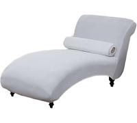 YOPOIY Funda de terciopelo para diván de interior con funda de almohada, funda elástica sin brazos, suave, extraíble y lavable, protector de silla (color blanco, talla única)