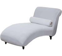 YOPOIY Funda de terciopelo para diván sin brazos, funda suave elástica para interiores para sala de estar (blanco, talla única)