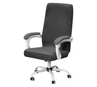 YOPOIY Funda de terciopelo para silla de oficina con cremallera, funda elástica suave para silla de escritorio de computadora, lavable, a prueba de arañazos, protector de silla giratoria resistente