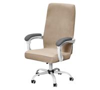 YOPOIY Funda de terciopelo para silla de oficina con cremallera, funda elástica suave para silla de escritorio de computadora, lavable, a prueba de arañazos, protector de silla giratoria resistente