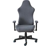 YOPOIY Funda elástica para silla de juegos, funda lavable para silla de computadora con fundas para reposabrazos, funda giratoria para silla de juego extraíble (gris oscuro, talla única)