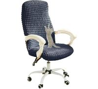 YOPOIY Funda Elástica para Silla De Oficina A Prueba De Arañazos De Gato, Funda para Silla De Escritorio Funda Suave para Silla De Ordenador Funda (Gris Oscuro,Grande)