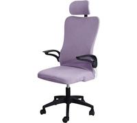 YOPOIY Funda elástica para silla de oficina con funda para reposacabezas, funda para silla de computadora, lavable, funda giratoria con parte inferior elástica (morado, talla única)