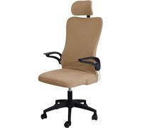 YOPOIY Funda elástica para silla de oficina, con reposacabezas, lavable, giratoria con parte inferior elástica, color caqui, talla única