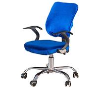 YOPOIY - Funda elástica para silla de oficina, de terciopelo suave, funda extraíble y antideslizante, para silla de oficina (azul)