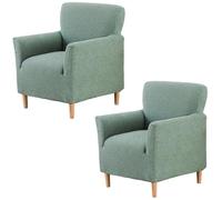 YOPOIY Funda elástica para sillón de banquete, moderna funda de sofá individual, funda de silla de acento de lectura con brazos, funda protectora para sala de estar (verde, 2 piezas)