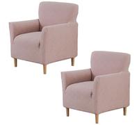 YOPOIY Funda elástica para sillón de banquete, moderna funda de sofá individual, funda de silla de acento de lectura con brazos, funda protectora para sala de estar (rosa, 2 piezas)