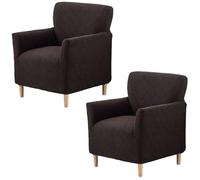 YOPOIY Funda elástica para sillón de banquete, moderna funda de sofá individual, funda de silla de acento de lectura con brazos, funda protectora para sala de estar (marrón, 2 piezas)