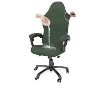 YOPOIY Funda impermeable para silla de videojuegos, funda de silla de juego con fundas para reposabrazos, funda lavable para silla giratoria (verde, talla única)