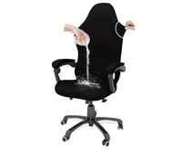 YOPOIY Funda impermeable para silla de videojuegos, funda de silla de juego con fundas para reposabrazos, funda lavable para silla giratoria (color negro, talla única)