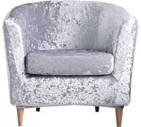 YOPOIY Funda para silla de club con funda de cojín, funda de terciopelo suave y elástica, lavable para sala de estar (gris claro, talla única)