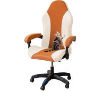 YOPOIY Funda para silla de gaming, gato, resistente a los arañazos, impermeable, de piel sintética, cubierta para silla de ordenador, con reposabrazos, elástica, giratoria (2, talla única)