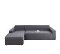 YOPOIY Fundas de sofá en forma de L de 2 piezas, fundas de sofá modular para sofá en forma de L, antideslizante, lavable, protector para perros (gris oscuro, 3+3 asientos)